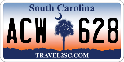 SC license plate ACW628