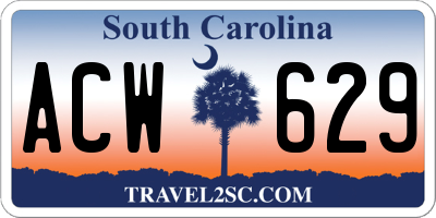 SC license plate ACW629