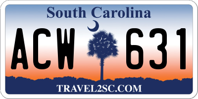 SC license plate ACW631
