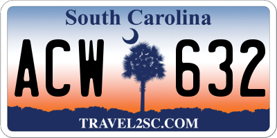 SC license plate ACW632