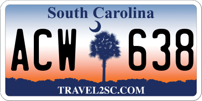 SC license plate ACW638