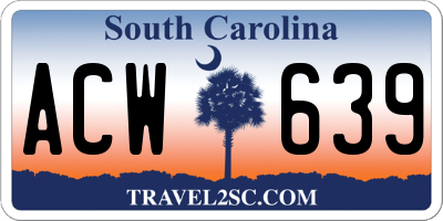 SC license plate ACW639