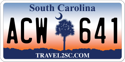 SC license plate ACW641