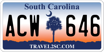 SC license plate ACW646