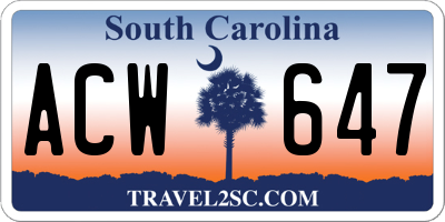 SC license plate ACW647