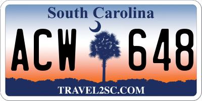 SC license plate ACW648