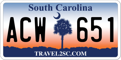 SC license plate ACW651