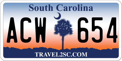 SC license plate ACW654
