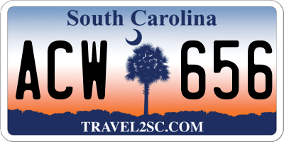 SC license plate ACW656