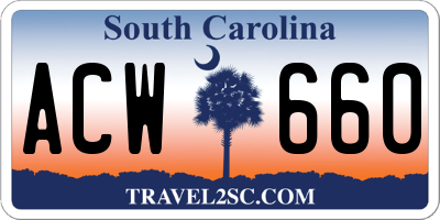 SC license plate ACW660