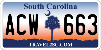 SC license plate ACW663
