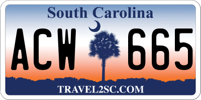 SC license plate ACW665