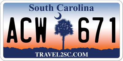 SC license plate ACW671