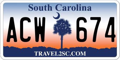 SC license plate ACW674