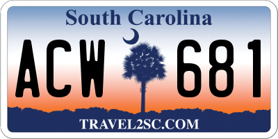 SC license plate ACW681