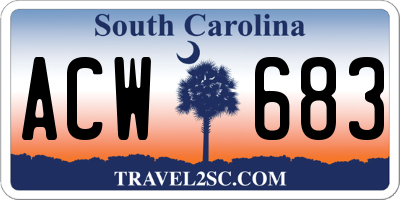 SC license plate ACW683