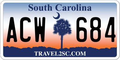 SC license plate ACW684