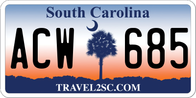 SC license plate ACW685