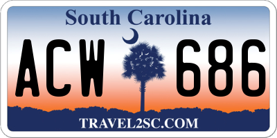SC license plate ACW686