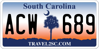 SC license plate ACW689