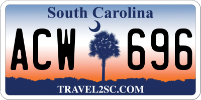 SC license plate ACW696