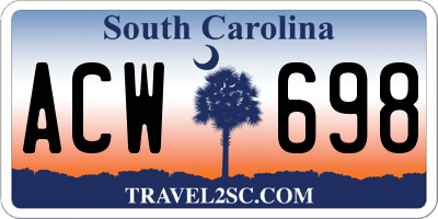 SC license plate ACW698