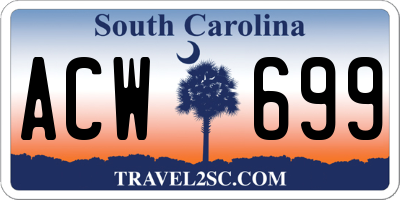 SC license plate ACW699