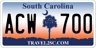 SC license plate ACW700