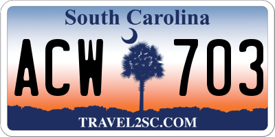 SC license plate ACW703