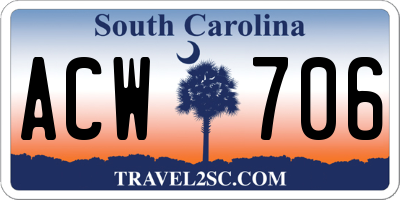 SC license plate ACW706