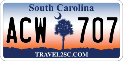 SC license plate ACW707