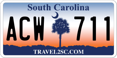 SC license plate ACW711