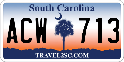 SC license plate ACW713