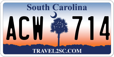 SC license plate ACW714
