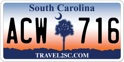 SC license plate ACW716