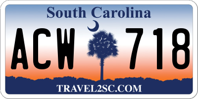 SC license plate ACW718