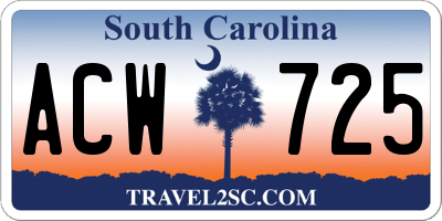 SC license plate ACW725