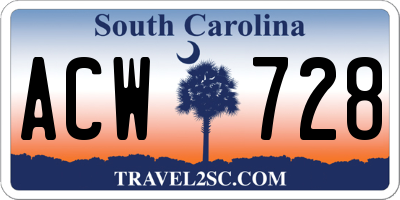 SC license plate ACW728