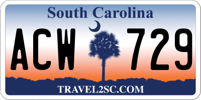 SC license plate ACW729