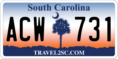 SC license plate ACW731