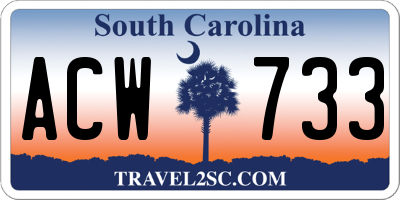 SC license plate ACW733