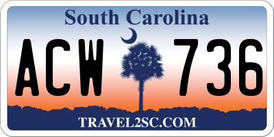 SC license plate ACW736