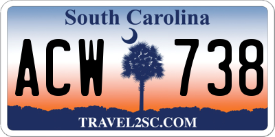 SC license plate ACW738