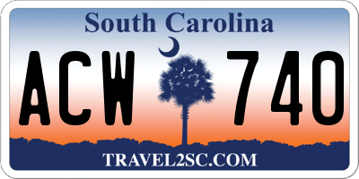 SC license plate ACW740