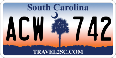 SC license plate ACW742