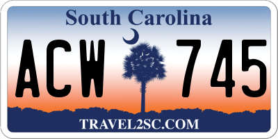 SC license plate ACW745