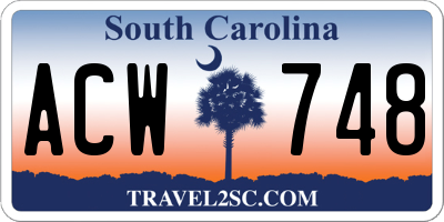 SC license plate ACW748