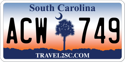 SC license plate ACW749