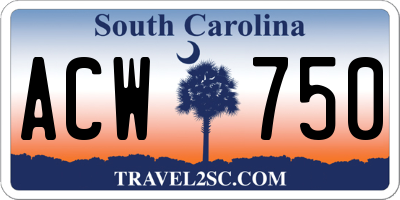 SC license plate ACW750