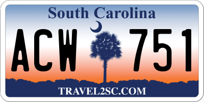 SC license plate ACW751